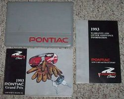 1993 Pontiac Grand Prix Owner's Manual Set
