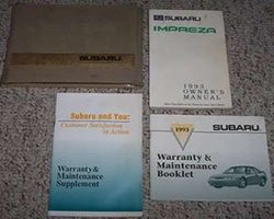 1993 Subaru Impreza Owner's Manual Set