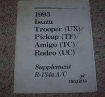 1993 Isuzu Trooper, Pickup, Amigo, Rodeo R-134a A/C Service Manual Supplement