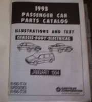 1993 Chrysler Imperial Mopar Parts Catalog Binder