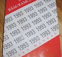 1993 Dodge Ram Truck, Ramcharger Owner's Manual