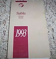 1993 Mercury Sable Owner's Manual