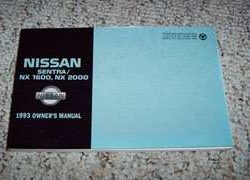 1993 Nissan Sentra & NX 1600, NX 2000 Owner's Manual