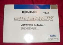 1993 Suzuki Sidekick Owner's Manual