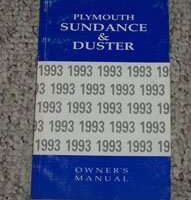 1993 Plymouth Sundance & Duster Owner's Manual