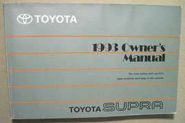 1993 Toyota Supra Owner's Manual