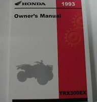 1993 Honda TRX300EX Fourtrax 300EX ATV Owner's Manual
