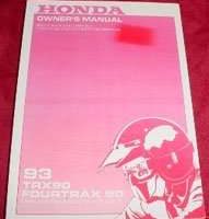 1993 Honda TRX90 Fourtrax 90 ATV Owner's Manual