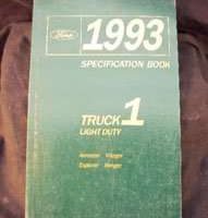 1993 Mercury Villager Specificiations Manual