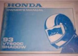 1993 Honda VT600C Shadow Motorcycle Owner's Manual