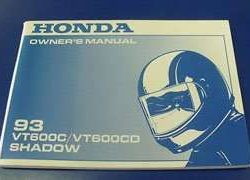 1993 Honda VT600C & VT600CD Shadow Motorcycle Owner's Manual