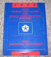 1993 Dodge Viper Vehilce Theft Alarm & Vehicle Communications Body Diagnostic Procedures