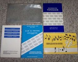 1993 Plymouth Voyager Owner's Manual Set