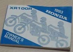 1993 Honda XR100R Motorcycle Owner's Manual