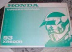 1993 Honda XR600R Motorcycle Owner's Manual