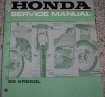 1993 Honda XR650L Motorcycle Shop Service Manual