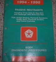 1994 Dodge Shadow Passive Restraints Body Diagnostic Procedures