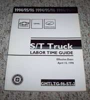 1996 GMC  Sonoma S/T Truck Labor Time Guide