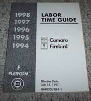 1998 Pontiac Firebird Labor Time Guide