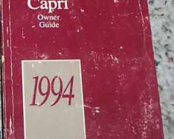 1994 Mercury Capri Owner's Manual