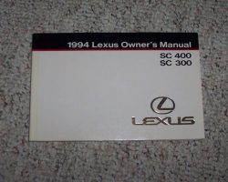 1994 Lexus SC300, SC400 Owner's Manual