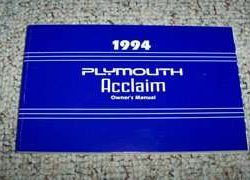 1994 Plymouth Acclaim Owner's Manual