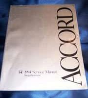 1994 Honda Accord Coupe & Wagon Service Manual Supplement