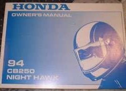 1994 Honda CB250 Motorcycle Owner's Manual