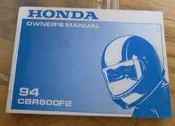 1994 Honda CBR600F2 Motorcycle Owner's Manual