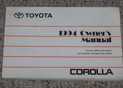 1994 Toyota Corolla Owner's Manual