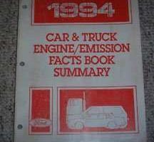 1994 Mercury Topaz Engine/Emission Facts Book Summary