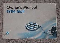 1994 Volkswagen Golf III Owner's Manual