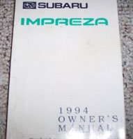 1994 Subaru Impreza Owner's Manual