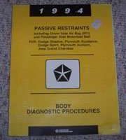 1994 Plymouth Acclaim & Sundance Passive Restraints Body Diagnostic Procedures Manual