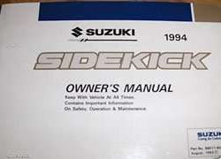 1994 Suzuki Sidekick Owner's Manual