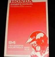 1994 Honda TRX300FW Fourtrax 300 4x4 ATV Owner's Manual