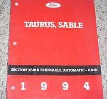 1994 Ford Taurus AX4N Automatic Transaxle Service Manual Supplement