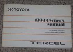 1994 Toyota Tercel Owner's Manual