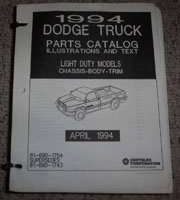 1994 Dodge Dakota Mopar Parts Catalog Binder
