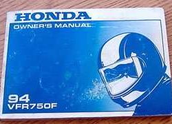 1994 Honda VFR750F Motorcycle Owner's Manual