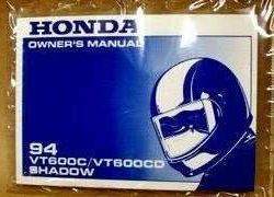 1994 Honda VT600C Shadow VLX & VT600CD Shadow Deluxe Motorcycle Owner's Manual