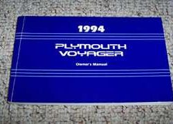 1994 Plymouth Voyager Owner's Manual