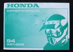1994 Honda XR100R Motorcycle Owner's Manual