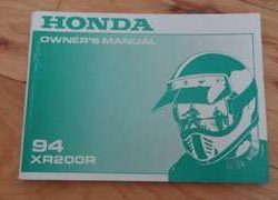 1994 Honda XR200R Motorcycle Owner's Manual