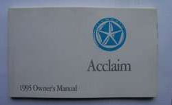 1995 Plymouth Acclaim Owner's Manual