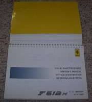 1995 Ferrari F512M Owner's Manual