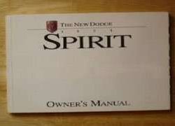 1995 Dodge Spirit Owner's Manual