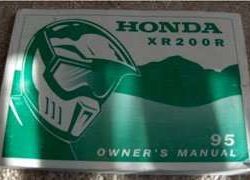 1995 Honda XR200R Motorcycle Owner's Manual