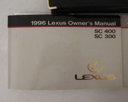 1996 Lexus SC300, SC400 Owner's Manual