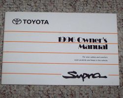 1996 Toyota Supra Owner's Manual